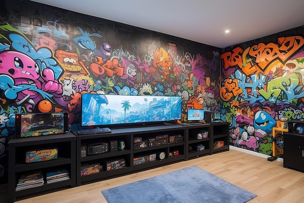 Graffiti Gamers Paradise Wall Art ispirato ai giochi