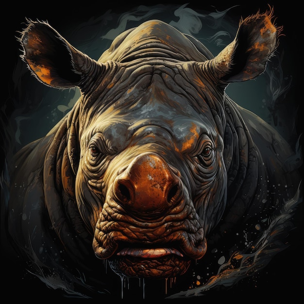 grafica di design rinoceronte per maglietta