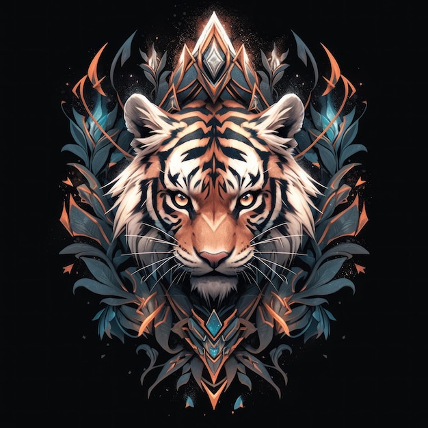 grafica di design tigre per maglietta