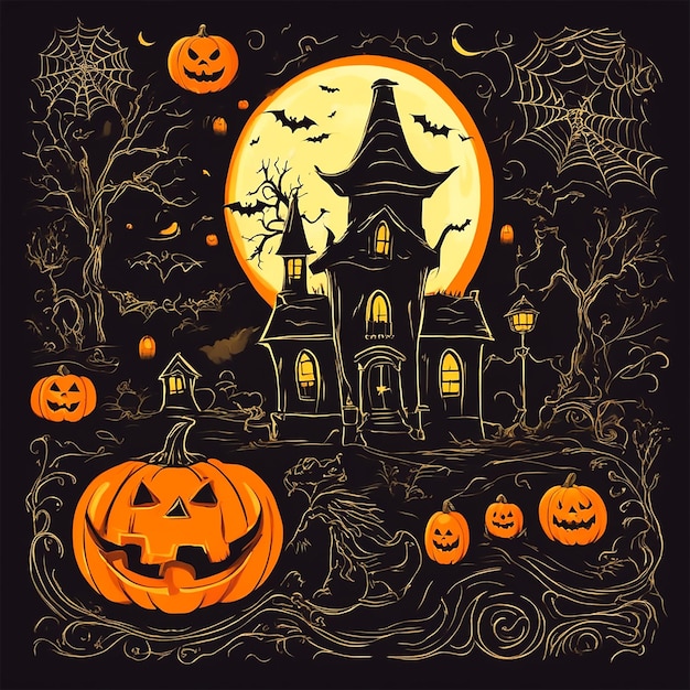 Grafica spettrale di Halloween per un divertimento inquietante