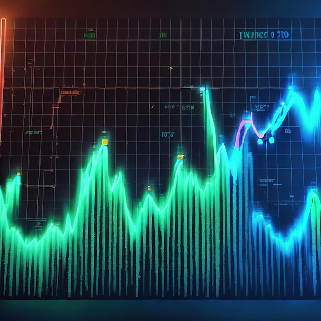 Grafici di mercato con grafico finanziario