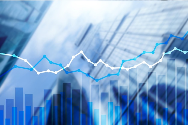 Grafici e diagrammi finanziari a doppia esposizione