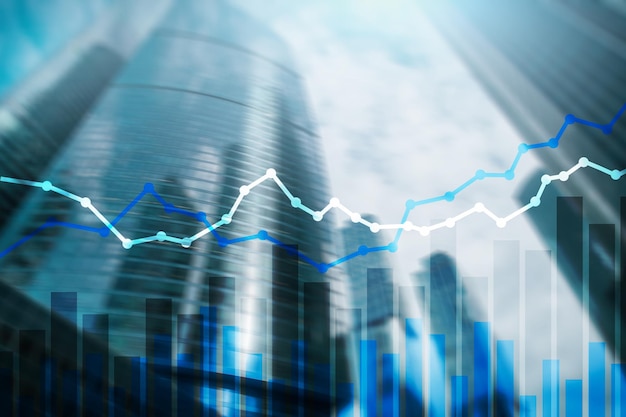 Grafici e diagrammi finanziari a doppia esposizione