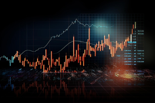 Grafici e grafici del mercato azionario aziendale astratto