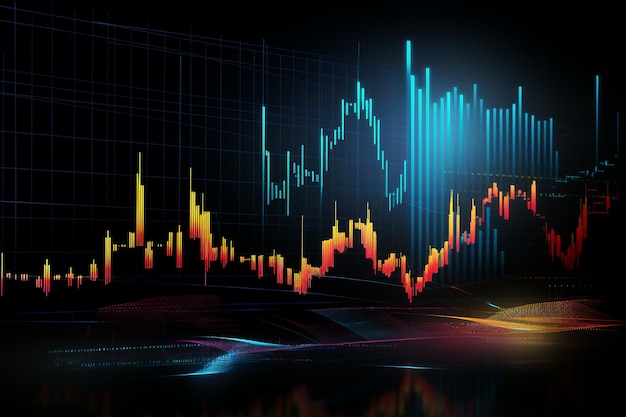 Grafici e grafici del mercato azionario aziendale astratto