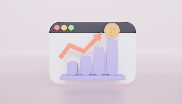 Grafici grafici con analisi delle monete del dollaro business dati finanziari concetto di strategia aziendale