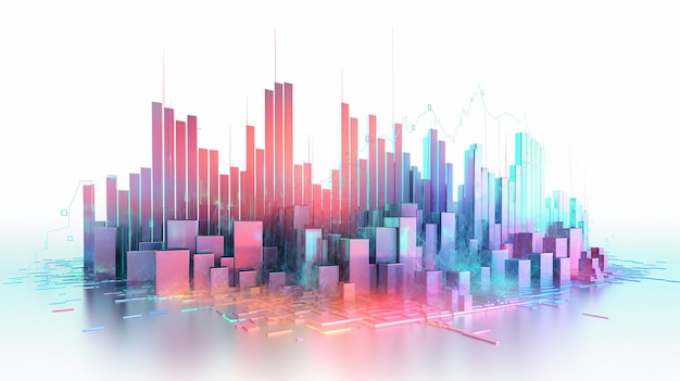 Grafici moderni mercato azionario per il web marketing design Concetto di trading di fondi Concetto di ricchezza Concetto di marketing aziendale Scambi di borsa