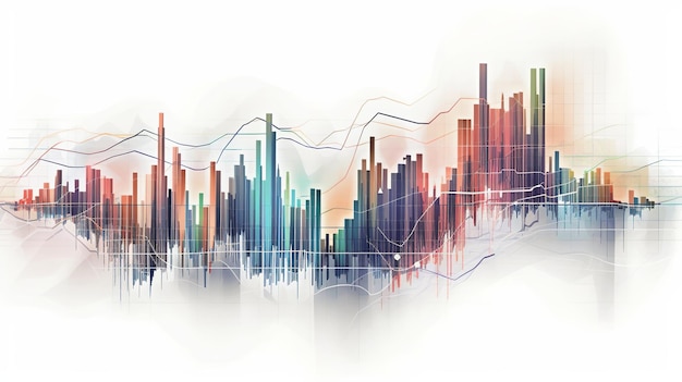 Grafici moderni mercato azionario per il web marketing design Concetto di trading di fondi Concetto di ricchezza Concetto di marketing aziendale Scambi di borsa