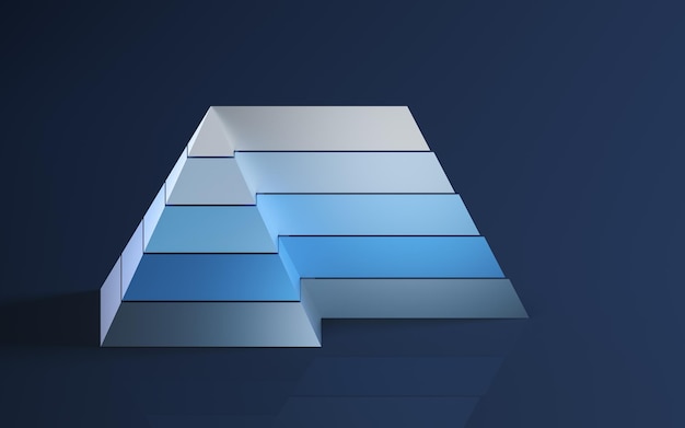 Grafici piramidali e analisi dei dati rendering 3d disegno digitale al computer