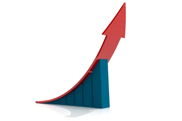 Grafico a barre con freccia crescente