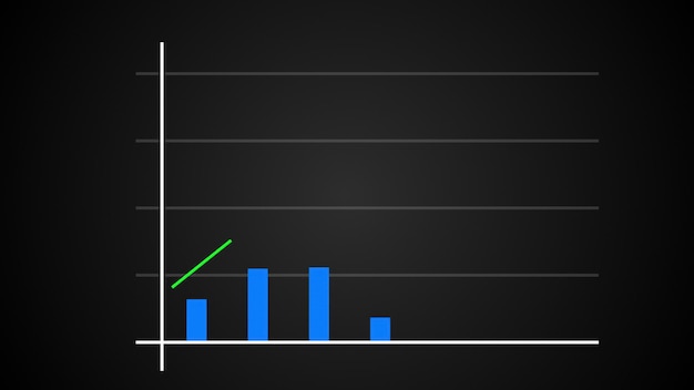 Grafico a barre in crescita con freccia in aumento grafico di previsioni finanziarie rendering 3d generato dal computer