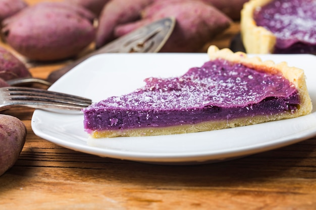 Grafico a torta di patate viola, patata viola