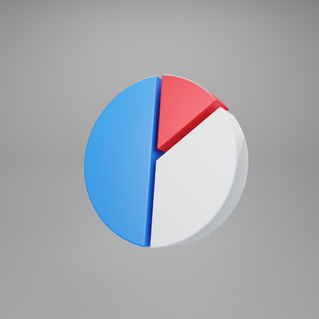 Grafico a torta. prestazioni statistiche. rendering 3d