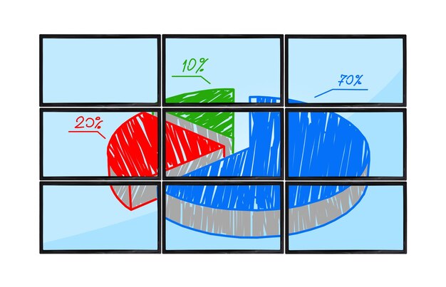 Grafico a torta sullo schermo