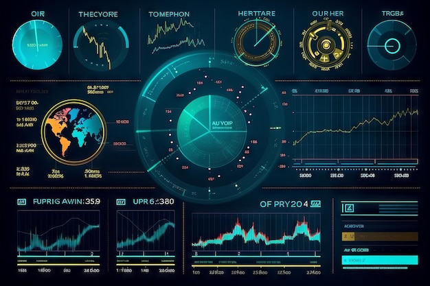 Grafico azionario dal design moderno in stile futuristico