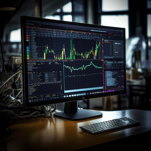 Grafico commerciale del mercato azionario o forex e grafico a candele adatto per il concetto di investimento finanziario