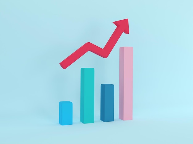 Grafico commerciale. Rappresentazione 3D.