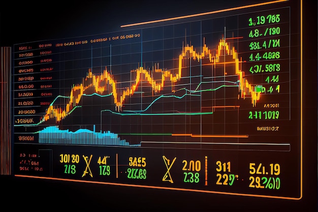 Grafico degli investimenti nel trading di mercato Concetto di finanza ed economia Generativo ai