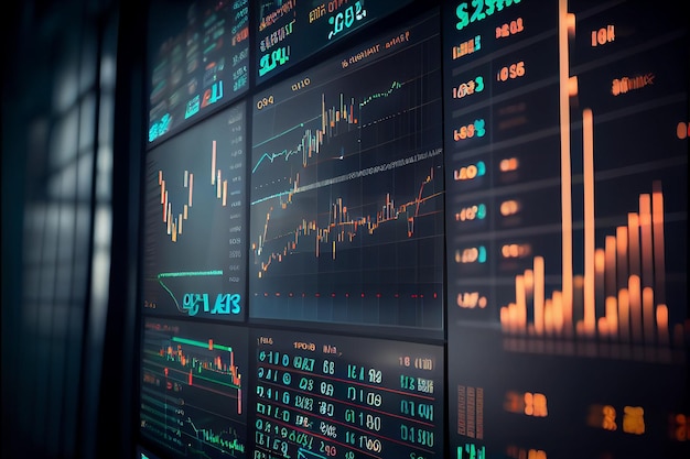 Grafico degli investimenti nel trading di mercato Concetto di finanza ed economia Generativo ai