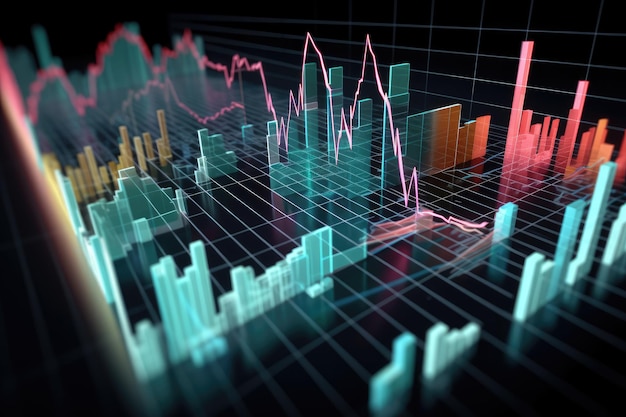 Grafico dei dati delle informazioni sul mercato azionario generato dall'intelligenza artificiale