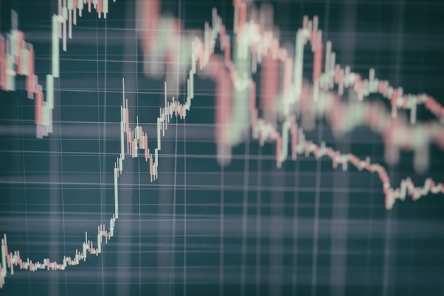 Grafico del grafico del bastone della candela del commercio di investimento del mercato azionario, della progettazione di massima della borsa valori e dello sfondo.