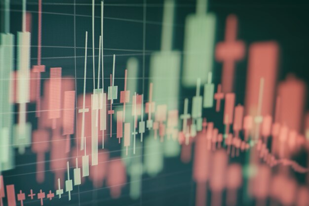 Grafico del grafico del bastone della candela del commercio di investimento del mercato azionario, della progettazione di massima della borsa valori e dello sfondo.