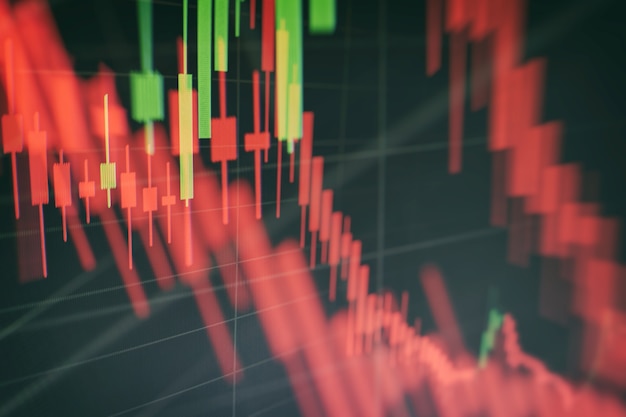 Grafico del grafico del bastone della candela del commercio di investimento del mercato azionario, della progettazione di massima della borsa valori e dello sfondo.