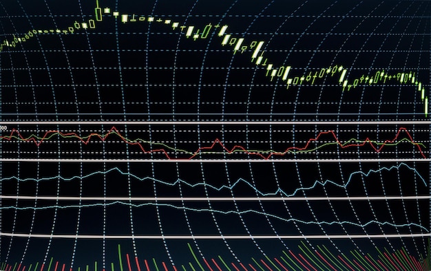 Grafico del grafico della borsa valori Priorità bassa di affari di finanza