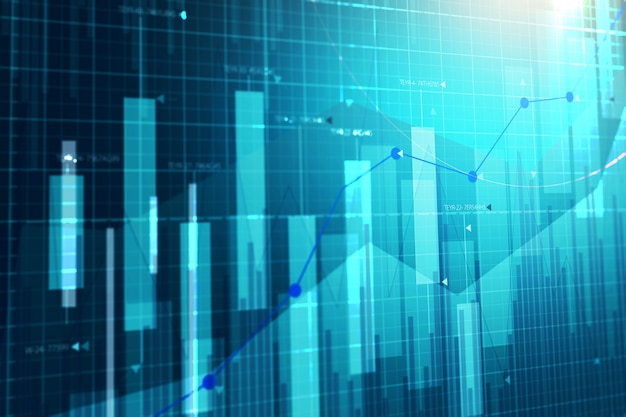 Grafico del mercato azionario. Sfondo grafico aziendale.