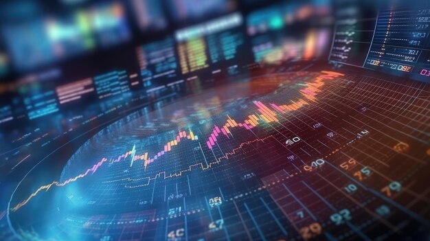 Grafico del mercato azionario sullo schermo del computer