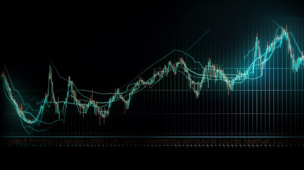 Grafico del movimento di denaro digitale AI generato