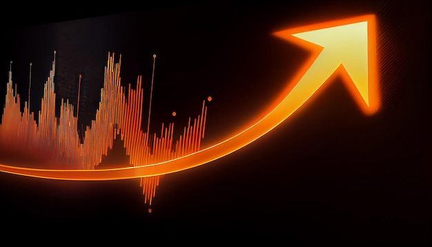 grafico di affari dell'indicatore della freccia ascendente