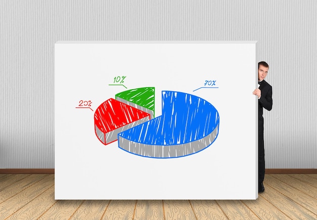 Grafico di disegno del amd dell'uomo d'affari