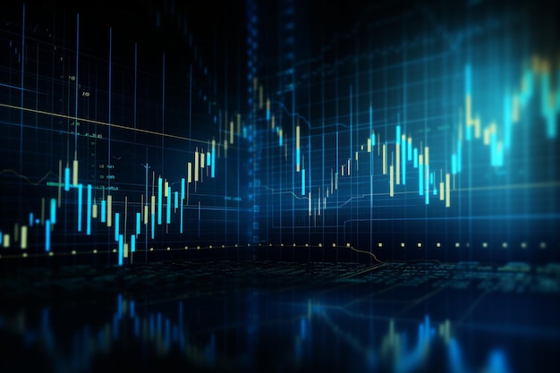 Grafico di fondo del mercato forex per investimenti o scambi digitali