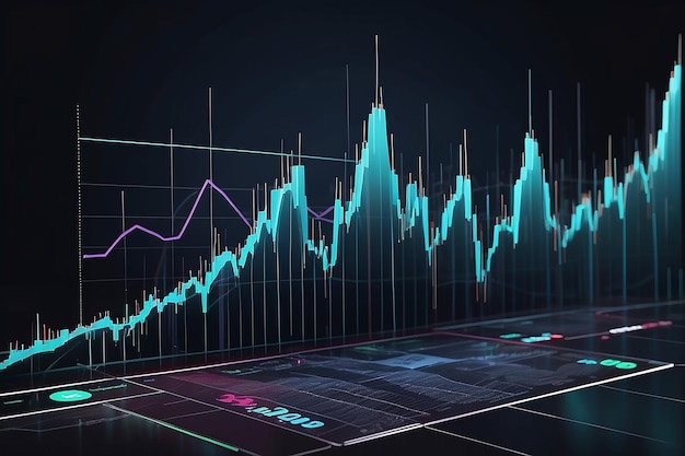 Grafico di negoziazione degli investimenti in borsa in concetto grafico adatto per la finanza