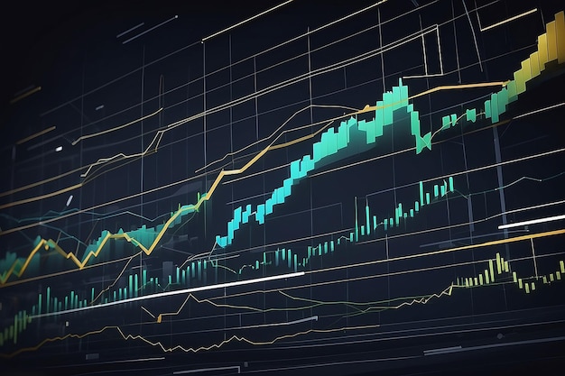 Grafico di negoziazione degli investimenti in borsa in concetto grafico adatto per la finanza