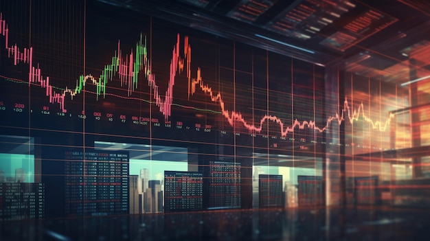 Grafico digitale aziendale nel mercato azionario Generative Ai