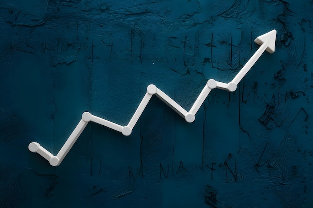 Grafico finanziario che raffigura l'ascesa e la caduta della borsa