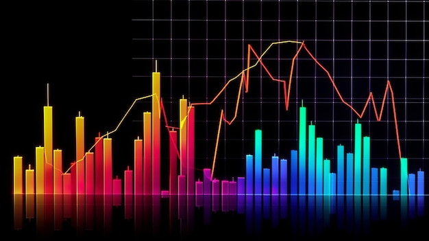 Grafico multicolore del mercato finanziario