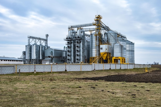 Granaio elevatore agroindustriale per la lavorazione e la produzione di silos d'argento per asciugatura, pulitura e stoccaggio di prodotti agricoli farina cereali e granaglie