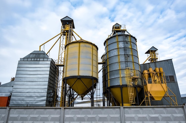 Granaio elevatore agroindustriale per la lavorazione e la produzione di silos d'argento per asciugatura, pulitura e stoccaggio di prodotti agricoli farina cereali e granaglie