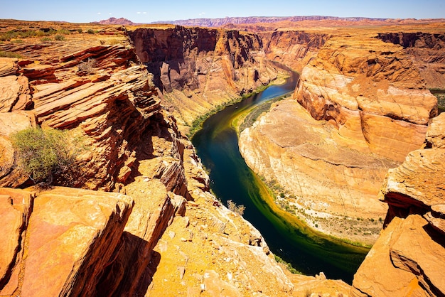 Grand Canyon Glen Canyon Arizona Concetto di vacanza americana avventura Horseshoe Bend e fiume Colorado Concetto di vacanza estiva