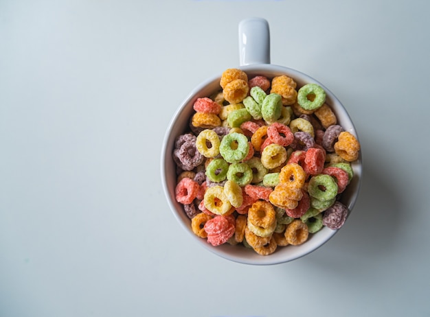 Grandangolo della ciotola di cereali per la colazione