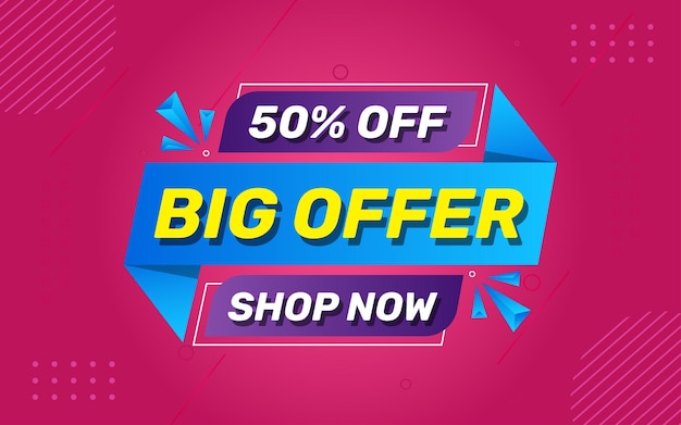 Grande banner di vendita Offerta speciale Progettazione dell'etichetta del prezzo Sconto del prodotto Progettazione della etichetta del festival Vettore di vendita