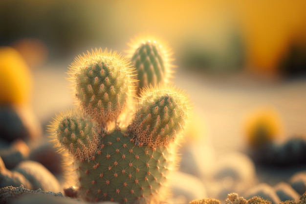 Grande cactus nel deserto IA generativa