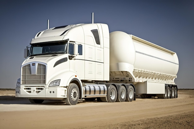 Grande camion bianco con rimorchio separato per il trasporto di prodotti agricoli