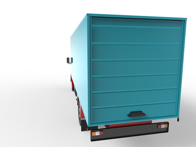 Grande camion nero con un semirimorchio Modello per il posizionamento della grafica 3d rendering