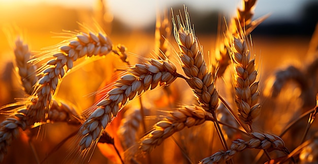 Grande campo di grano dorato vicino al concetto di agricoltura immagine generata dall'AI