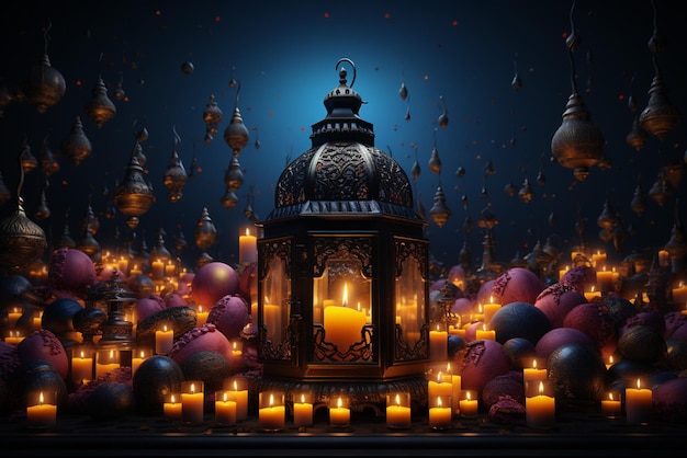 grande candela e lanterna nello stile di disegni realistici