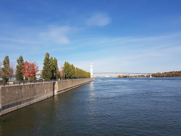 grande fiume con alberi intorno